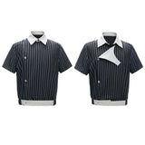 Embroidered Luxurious Short-sleeve T-shirt With A Slanted Placket