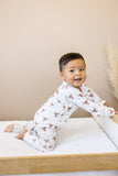 Reindeer Games Ribbed Bamboo Zippy Pajamas *NB to 3/6m left
