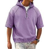 Sports Hoodie With A Half-zip And Hood