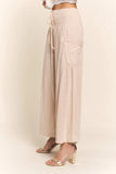 J.NNA Smocked Waist Boho Wide Leg Pants with Pockets