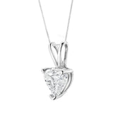 14K White Gold 1/5 Cttw 3-Prong Set Heart Shaped Solitaire Lab Grown Diamond 18" Pendant Necklace (F-G Color, VS2-SI1 Clarity)