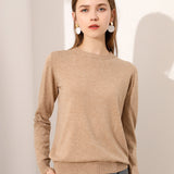 Lightweight Long-sleeve Crew-neck Wool Knit Sweater