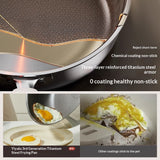Home-use Flat-bottomed Genuine Titanium Non-stick Frying Panno Coating Required