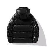 Loose-fitting Black Gold Cotton-padded Hooded Down Jacket