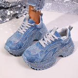 Womens Stylish Versatile Height-increasing Thick-soled Casual Sneakers