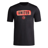 adidas Mens Size FC Short Sleeve Pre-Game T-Shirt Black/Atlanta United Small Tall