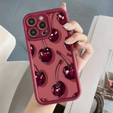 Creative Doodle Cherry Pattern Phone Case