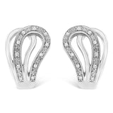 .925 Sterling Silver Pave-Set Diamond Accent Horseshoe Hoop Earring (I-J Color, I1-I2 Clarity)