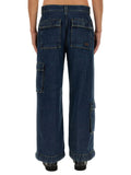 Gucci Men Denim Pants With Gucci Label