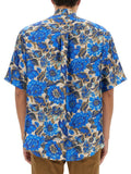 Moschino Men Blue Flowers Allover Print Shirt