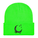 Amazon Embroidered Knitted Hat With Moon And Stars Design AutumnWinter Wool Hat