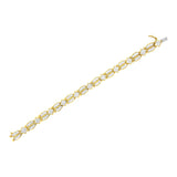 14K Yellow Gold 8 1/5 Cttw Baguette and Princess-Cut Diamond Geometric Twist Link Bracelet (G-H Color, VS1-VS2 Clarity) - Size 7"