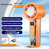 High-Speed Handheld Mini Fan With Digital Display Ice-Cooling Portable For Outdoor And Desk Use