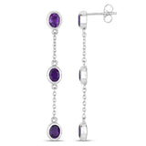 2.04 Carat Genuine Amethyst .925 Sterling Silver Earrings