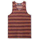 Summer Casual Men's Clothing Retro Style Contrast Color Wave Color Stripes Fabric Vest