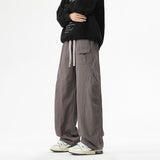 Retro American-style Patchwork High-street Loose Straight-leg Casual Pants