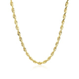 3.0mm 10k Yellow Gold Solid Diamond Cut Rope Chain