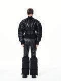 Mens Warm Stand-Up Collar Duck Down Puffer Jacket With Batwing Sleeves