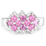 1.20 Carat Genuine Pink Sapphire .925 Sterling Silver Ring