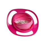 Babyjem Non-Spill Bowl Pink - 360-Degree Rotating | Baby Feeding