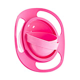 Babyjem Non-Spill Bowl Pink - 360-Degree Rotating | Baby Feeding