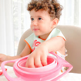 Babyjem Non-Spill Bowl Pink - 360-Degree Rotating | Baby Feeding