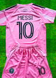 New Pink Lionel Messi Home Kids Soccer Jersey Pink Set of 2 | Toddler & Youth
