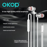 KP-236 Best-selling In-Ear Wired Headphones USB-C Universal For Phones PCs Heavy Bass High Audio Quality In-Line Controls In Stock