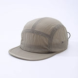 Men's And Women's Identical Simple Quick-drying Water-resistant Mesh Drawstring Design Street Trendy Short Brim Baseball Cap Suitable For Going Out For Photos And Daily Skateboarding Use