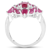 3.04 Carat Glass Filled Ruby .925 Sterling Silver Ring