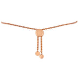 14K Rose Gold Plated .925 Sterling Silver Diamond Accent Circle and Heart Link Adjustable 6â€-10â€ Bolo Bracelet (I-J Color, I3 Clarity)