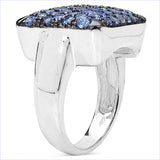 2.21 Carat Genuine Tanzanite .925 Sterling Silver Ring