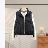 Women's Autumn Loose Outerwear Stand Collar Cotton Vest