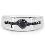 0.74 Carat Genuine Black Diamond .925 Sterling Silver Ring
