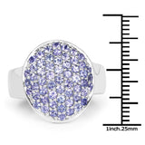 2.00 Carat Genuine Tanzanite .925 Sterling Silver Ring