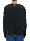 Palm Angels Men "Burning Monogram" Print Sweatshirt