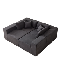 104-Inch Corduroy  Modular L Shaped Sectional Sofa,Luxury Floor Couch Set,Upholstered Indoor Furniture,Foam-Filled Compressed Sofa for Living Room,Bedroom,4 PC Free Combination