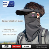 Sun Mask Men's Full Face Ice Silk Scarf