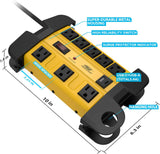CRST 8-Outlet Heavy Duty Metal Power Strip | USB-C, 1350J Surge, ETL Listed