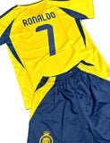 Ronaldo Yellow Al Nassr Kids Away Soccer Jersey Kit Youth Toddler Sizes