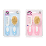 Eklips Baby Hair Brush and Comb Set - Natural Bristle Brush & Round-Tipped Comb for Gentle Infant Hair Care