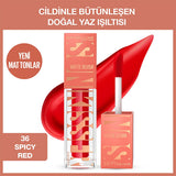 Maybelline Sunkisser Hazy Matte Liquid Blush - Spicy Red: Natural Matte Summer Glow, Long Lasting, Vitamin E, Easy Blend