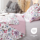 Kasentex Reversible Lightweight Floral Quilt Set - Soft All Season Bedspread Coverlet