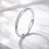 925 Sterling Silver Pavé Set CZ Platinum Plated Ring Size 6 for Women