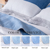 Kasentex Reversible Lightweight Quilt Set Twin/Queen/King - Soft All Season Bedspread Coverlet, White & Blue