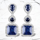 11.62 Carat Dyed Sapphire .925 Sterling Silver Earrings