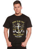 Born To Be Free Men's Bamboo Viscose/Organic Cotton Short Sleeve Graphic T-Shirt