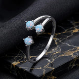 925 Sterling Silver Translucent Opal Ring for Women