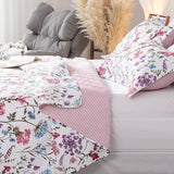 Kasentex Reversible Lightweight Floral Quilt Set - Soft All Season Bedspread Coverlet
