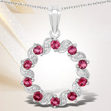 1.30 Carat Genuine Pink Tourmaline and White Topaz .925 Sterling Silver Pendant